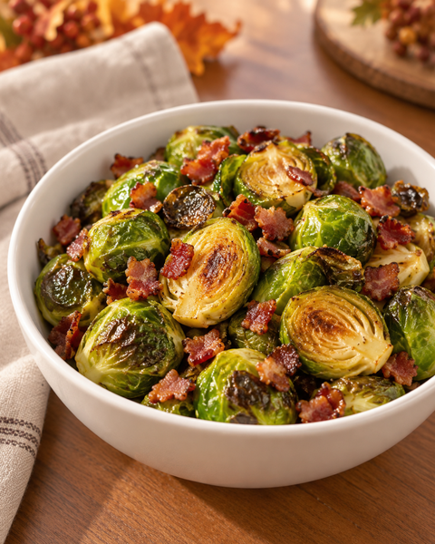 Roasted Brussel Sprouts with Bacon Lardons