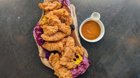 Crispy Chicken Fingers with Plum Sauce